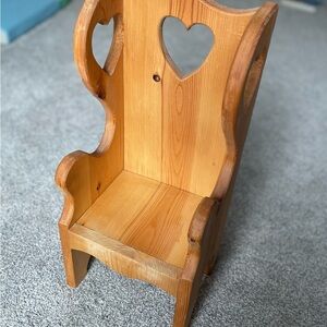 Heart-Back Wooden Doll Chair